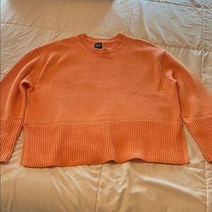 GAP Women's Vibrant Orange Crew Neck Sweater